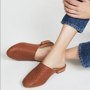 Madewell Cassidy Woven Mules in English Saddle